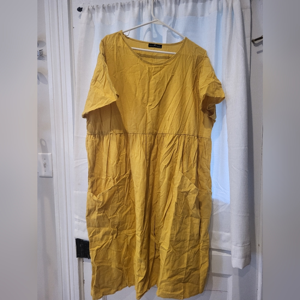 Yellow Short Sleeve Dress